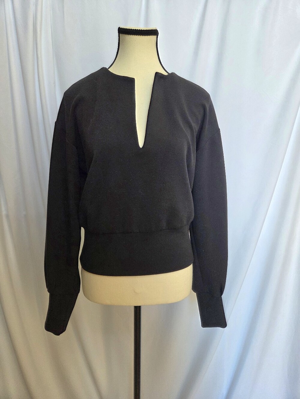 Scotch & Soda Black Women's Split-Neck Jersey Soft Top Size S